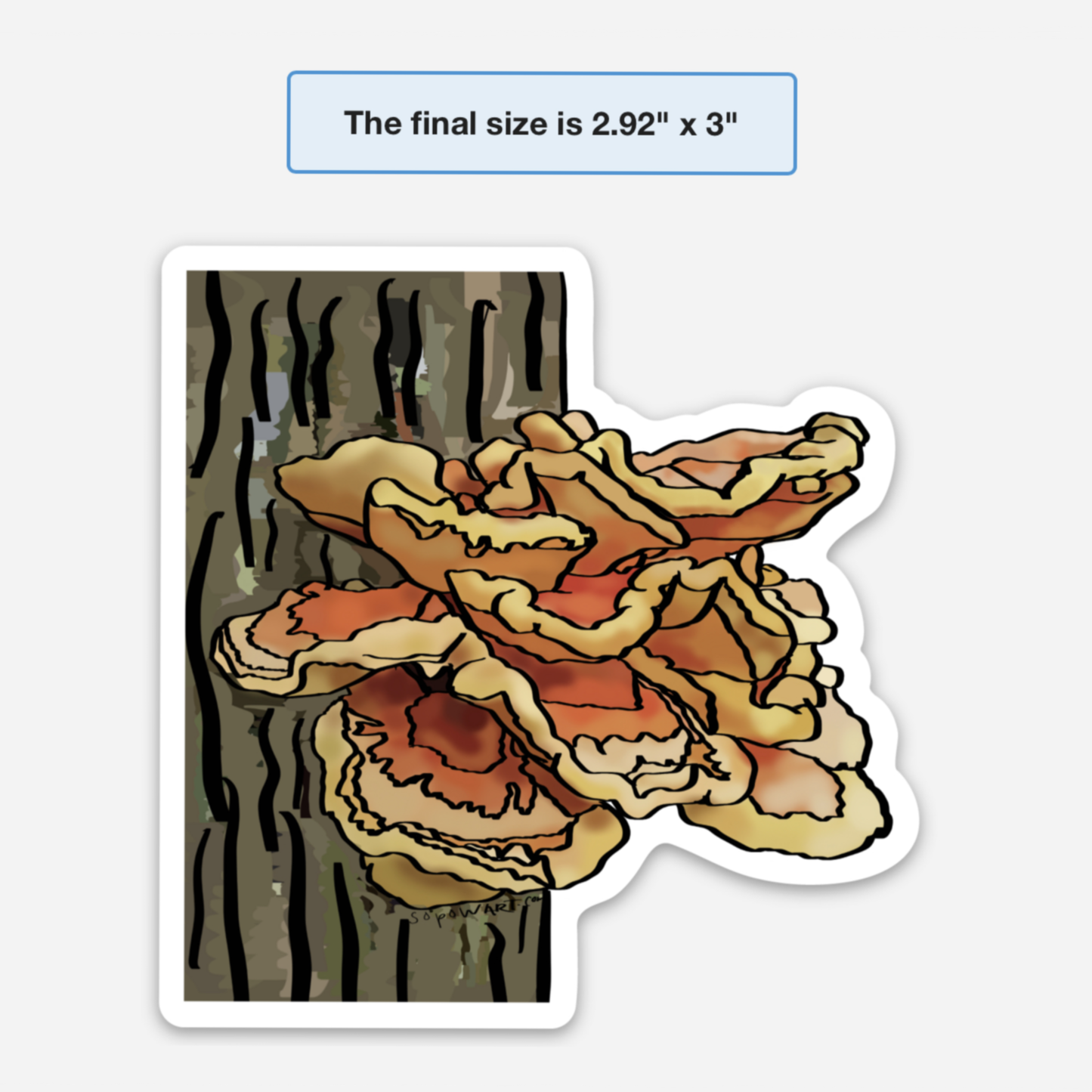 Chicken of the Woods Vinyl Sticker