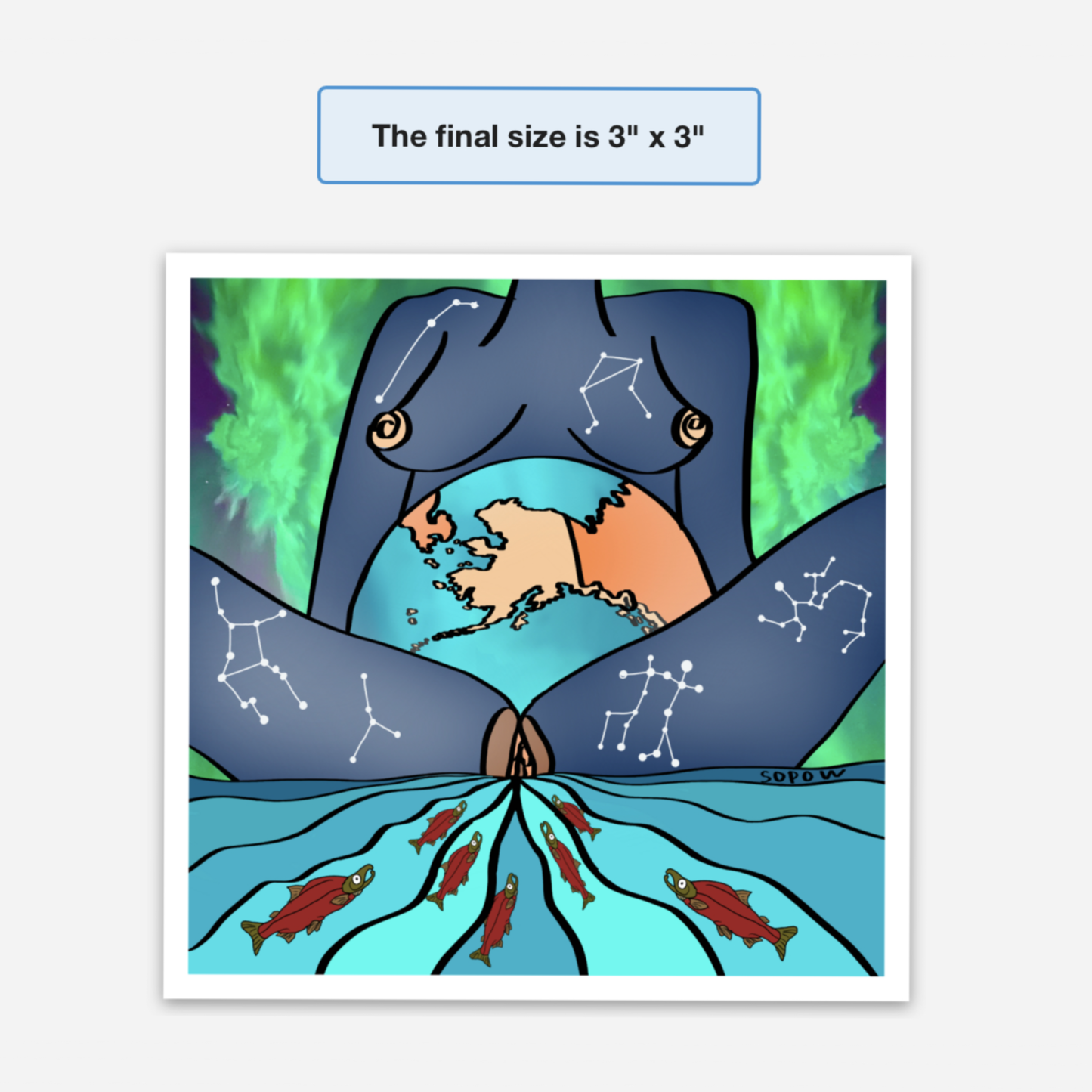 Mother Earth Giving Birth Vinyl Sticker