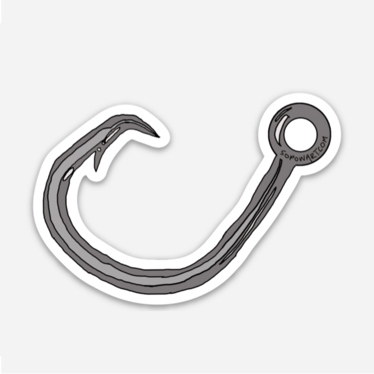 Circle Hook Vinyl Sticker