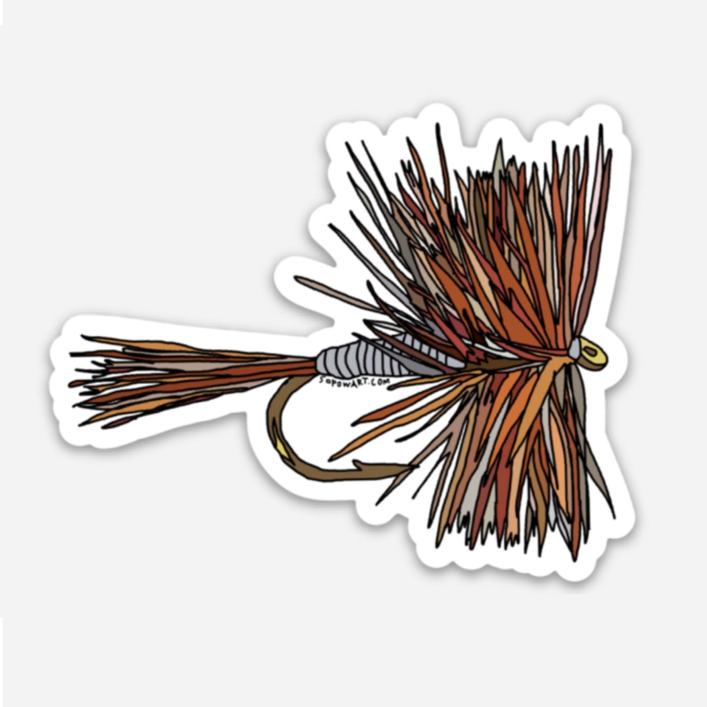 Fly Hook Vinyl Sticker