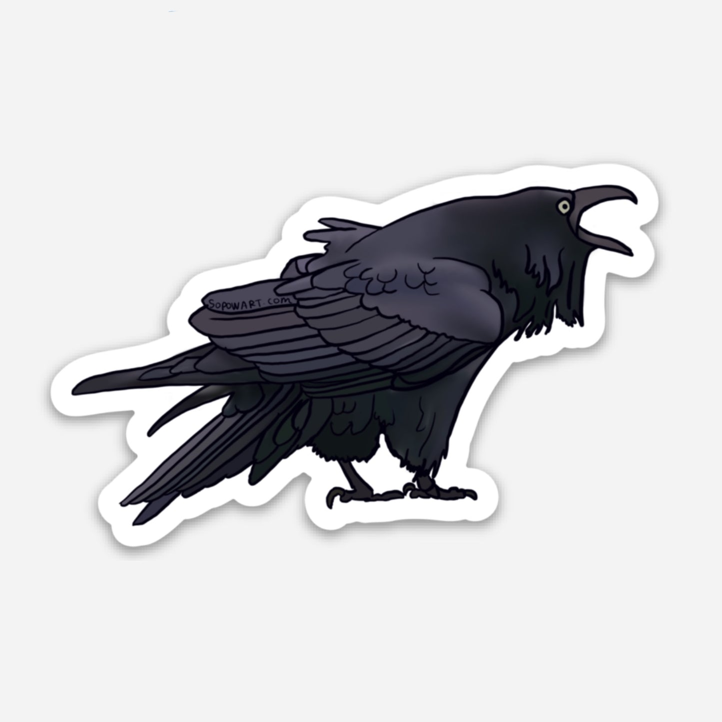 Cawing Raven Vinyl Sticker