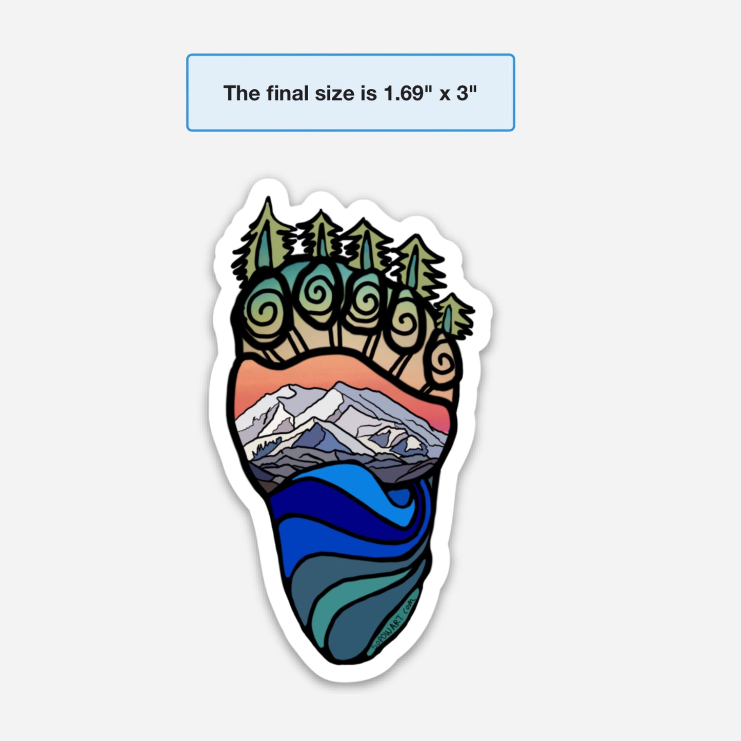 Bear Hind Paw Vinyl Sticker