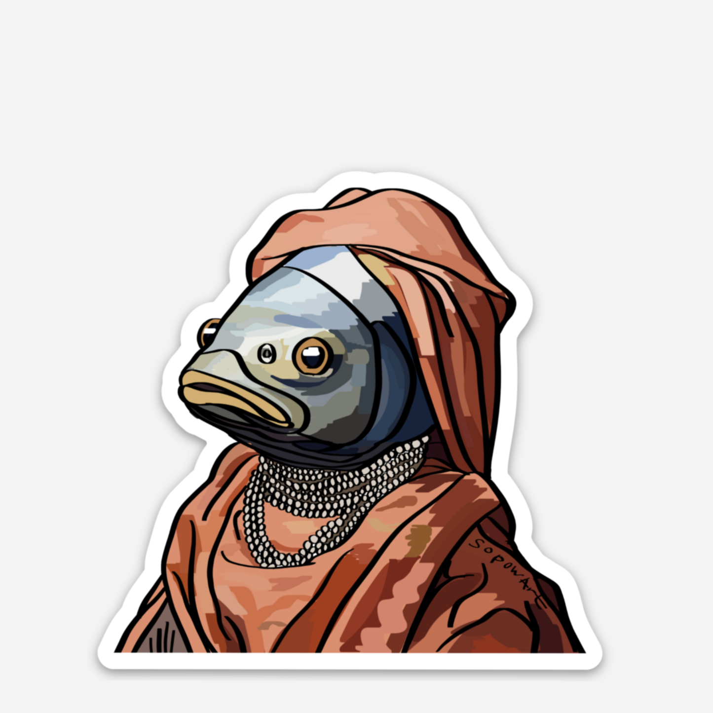 Pearl Necklace Vinyl Sticker