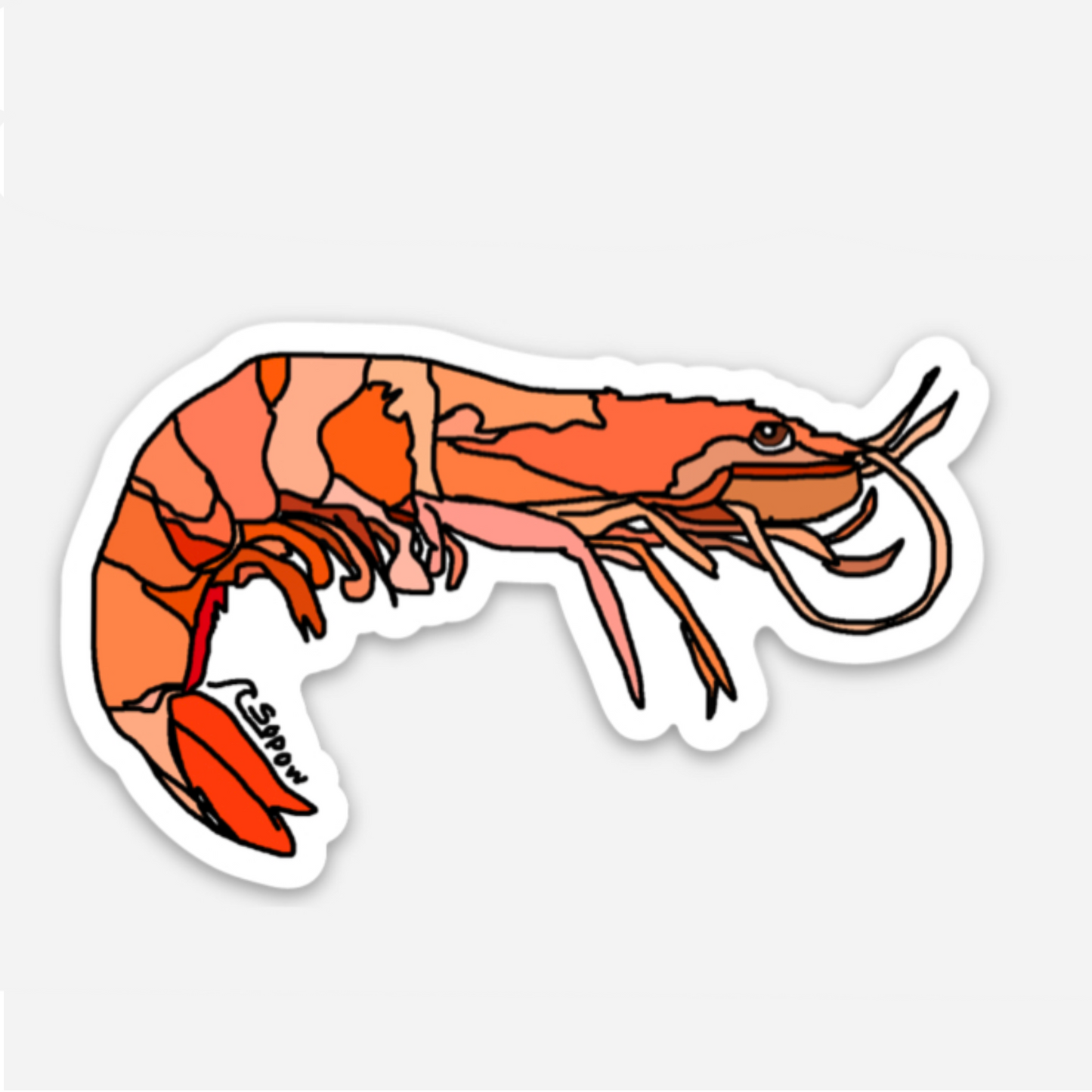 Shrimp Vinyl Sticker