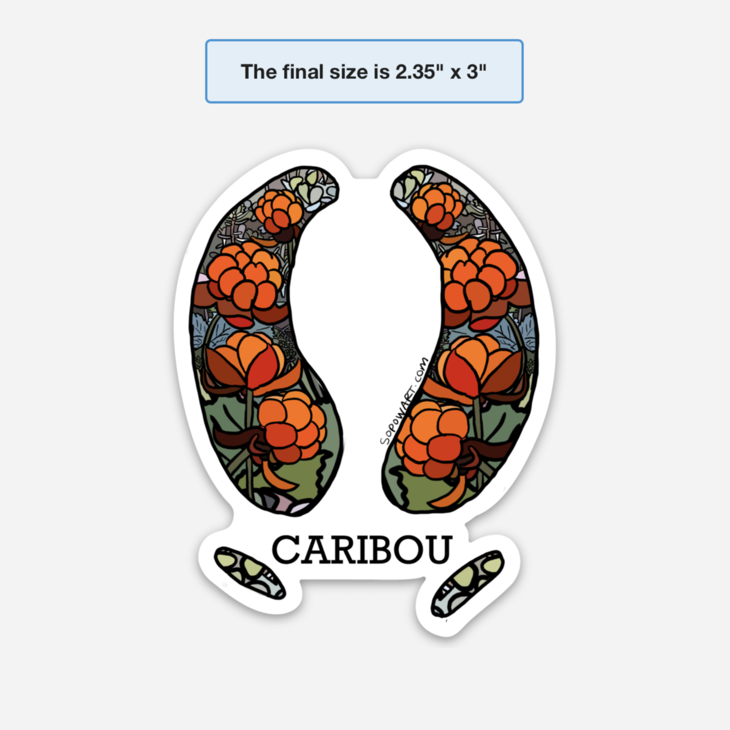 Caribou Track Vinyl Sticker