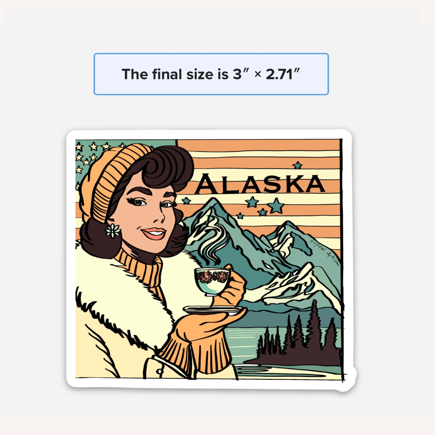 Alaskan Tea Vinyl Sticker