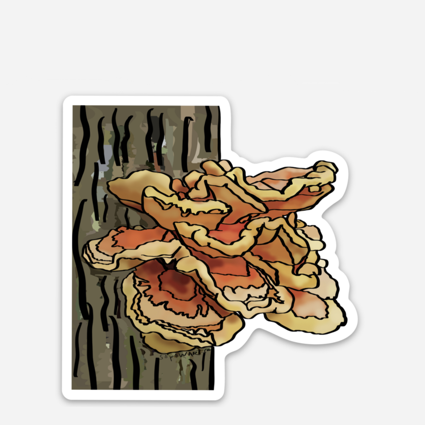 Chicken of the Woods Vinyl Sticker