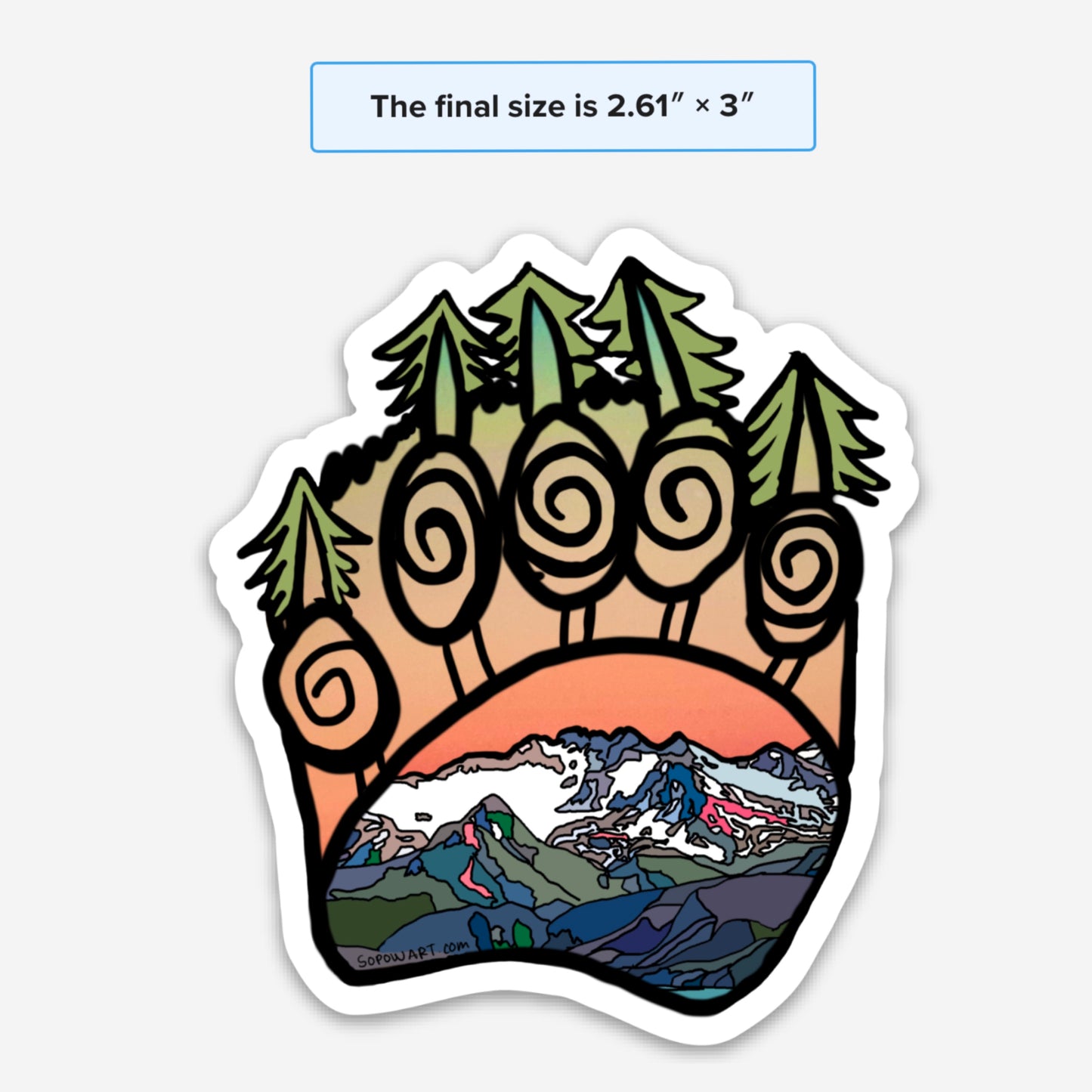 Bear front paw Vinyl Sticker