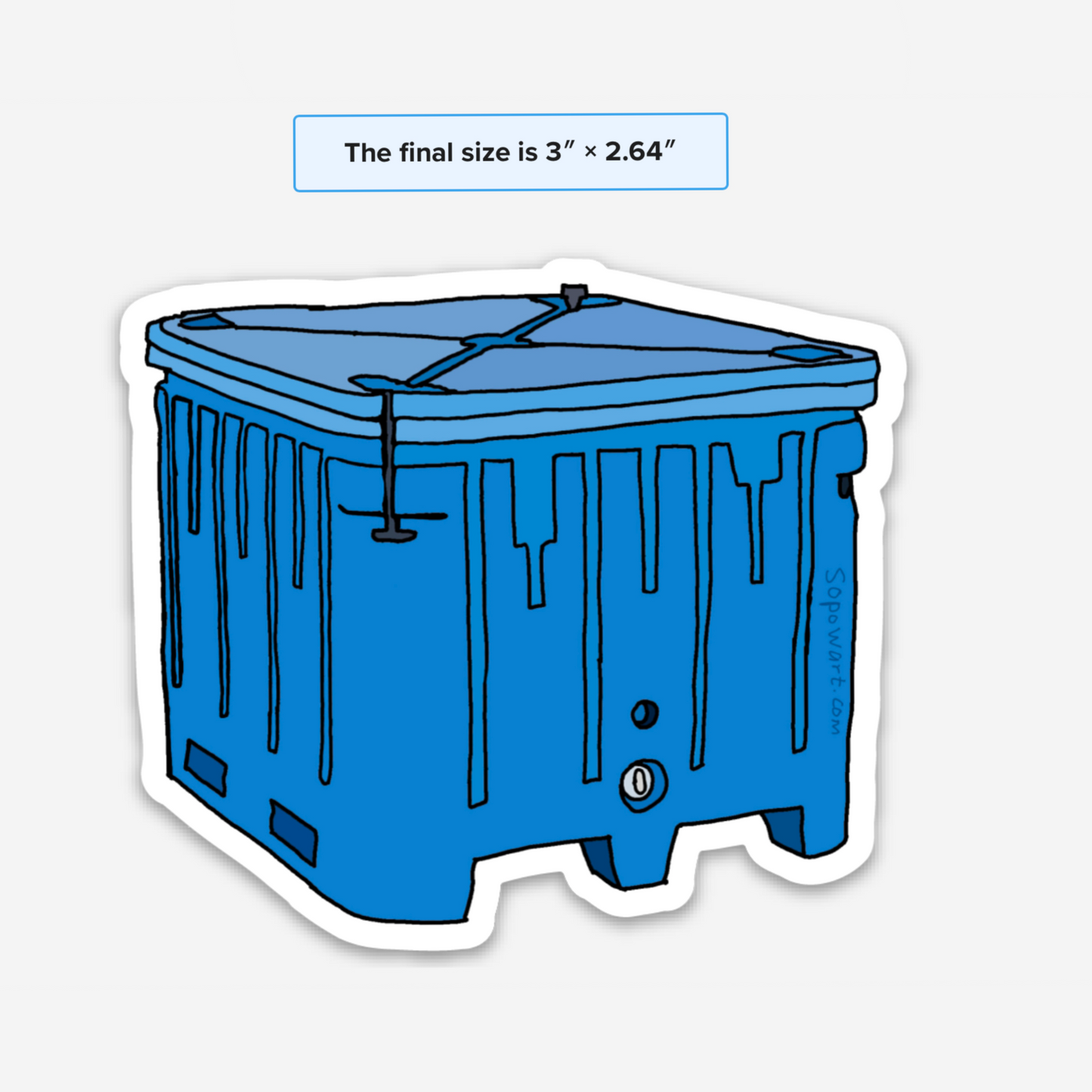 Blue Ice Tote Vinyl Sticker