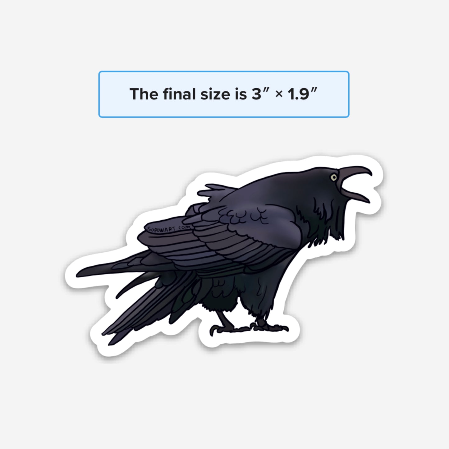 Cawing Raven Vinyl Sticker