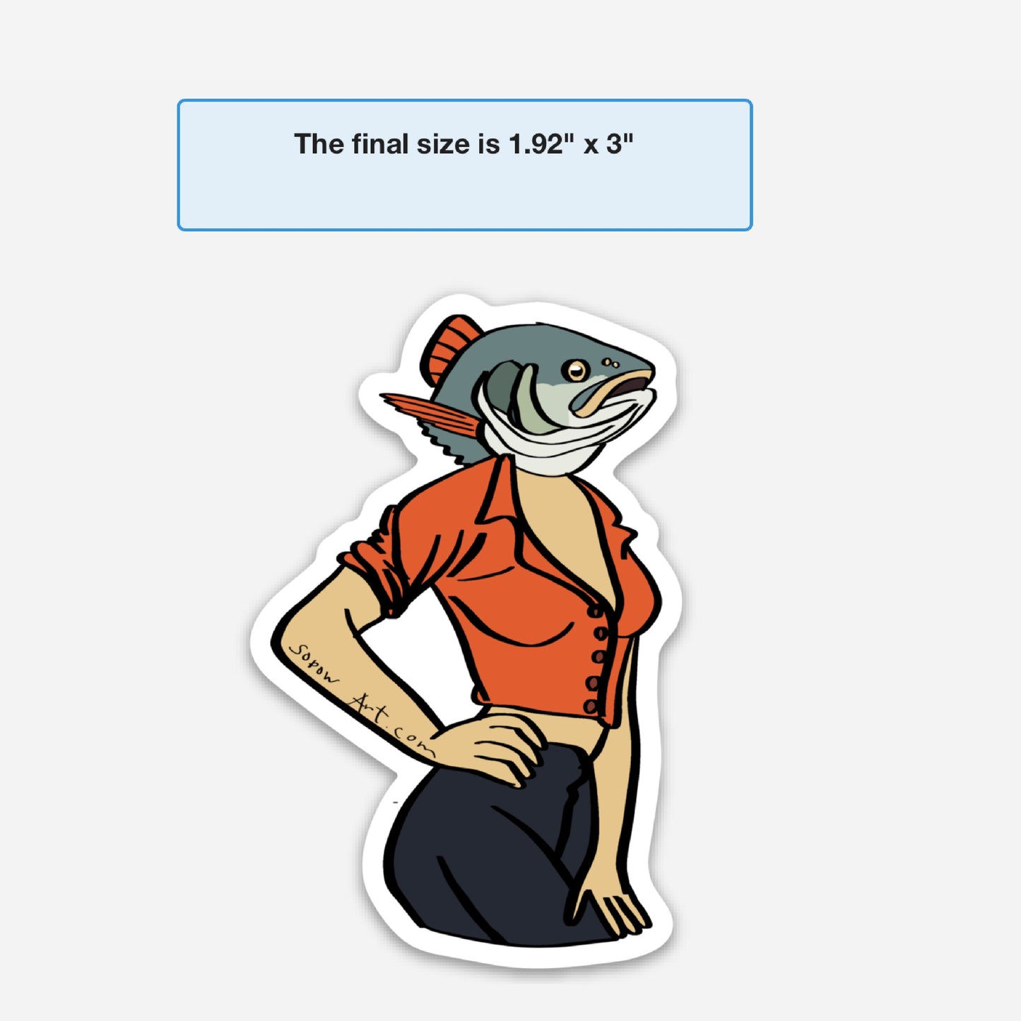 Fishtress Vinyl Sticker