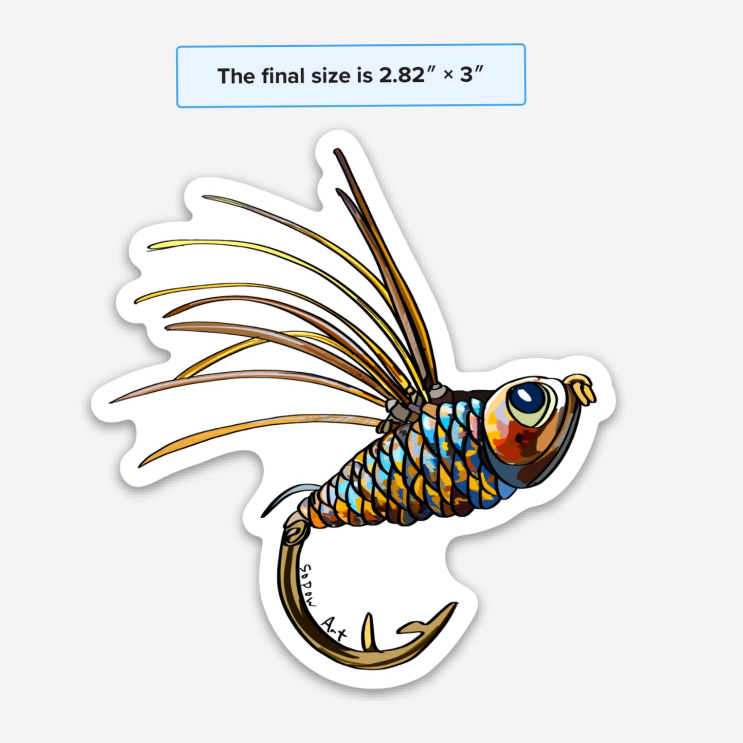 Fly Hook 2 Vinyl Sticker