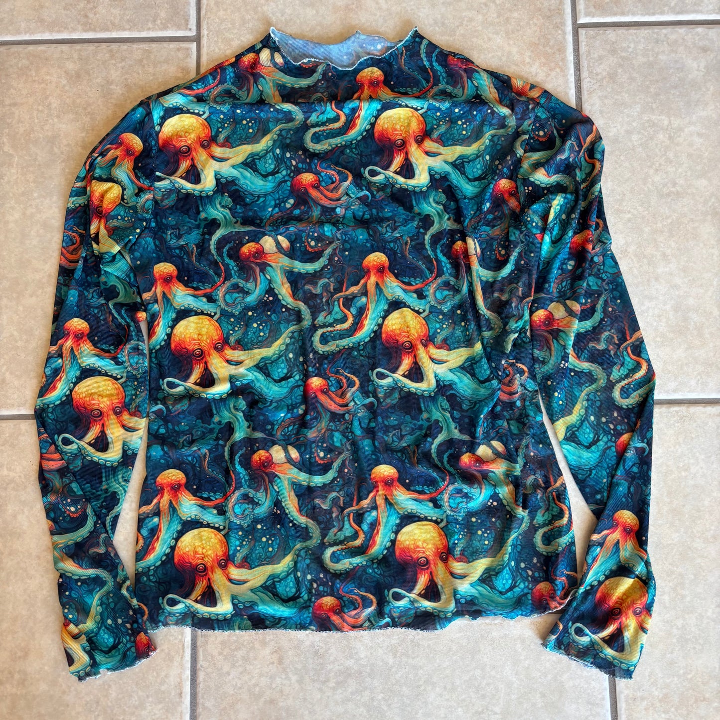 Bright Octopus Mesh Top
