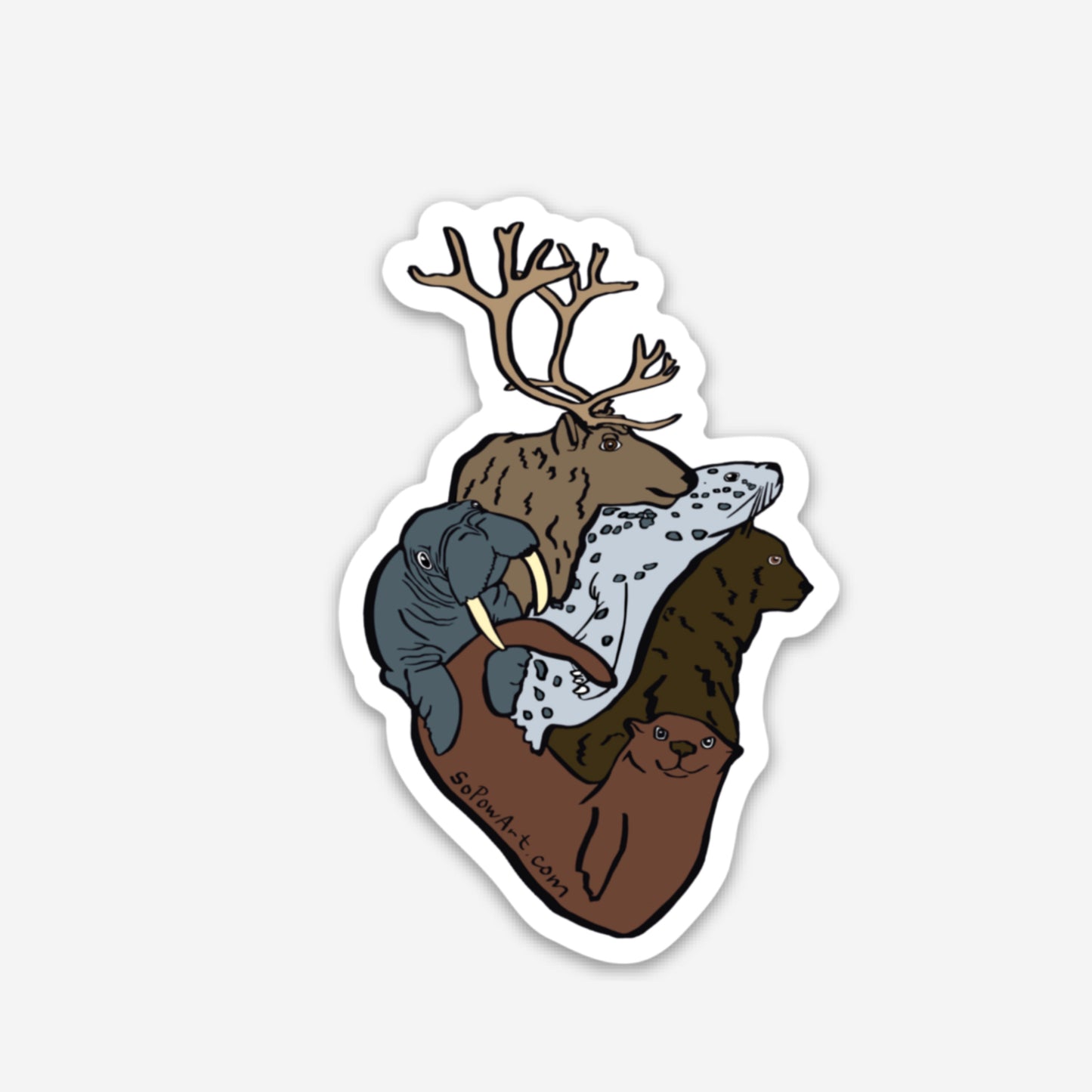 Heart of Alaska Vinyl Sticker