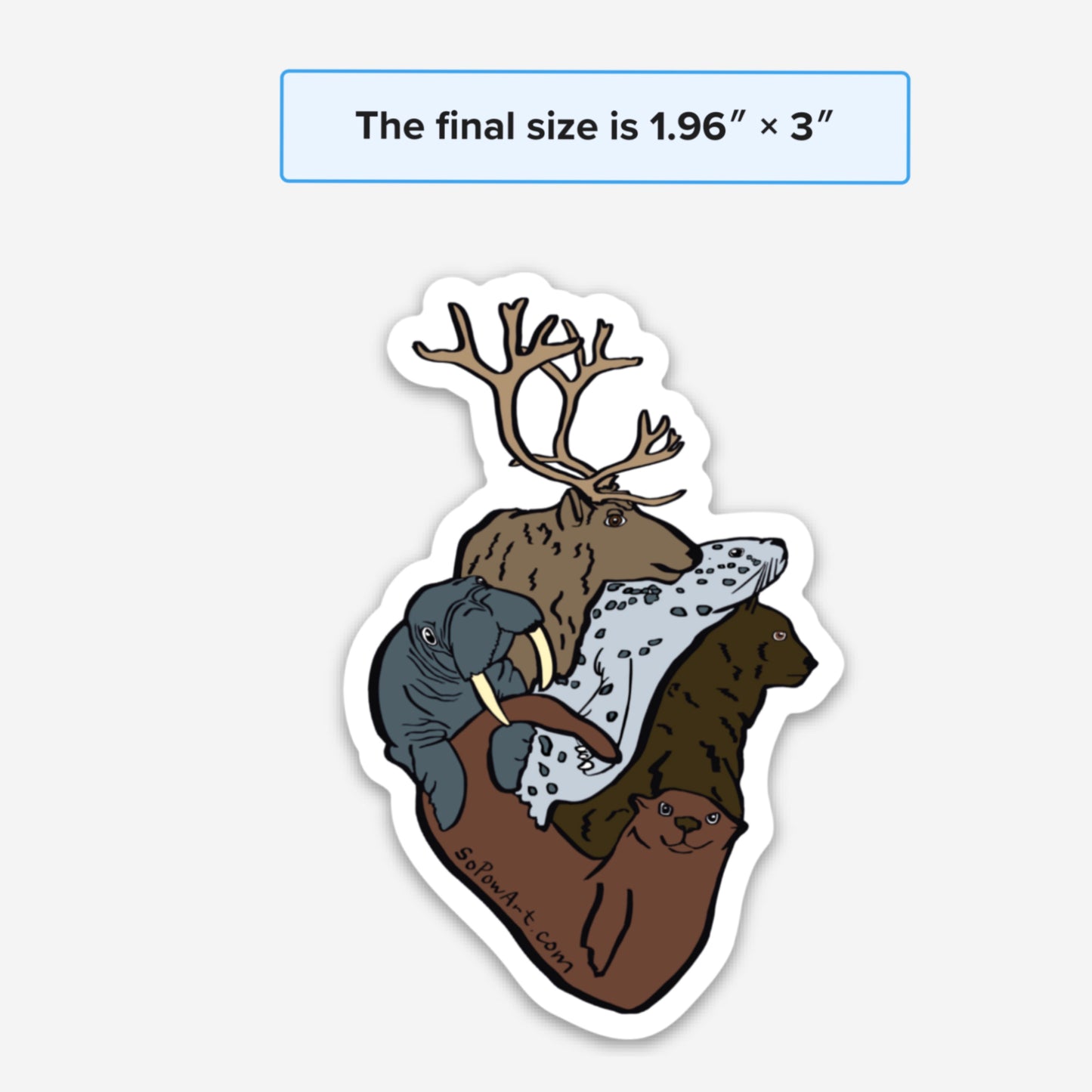 Heart of Alaska Vinyl Sticker