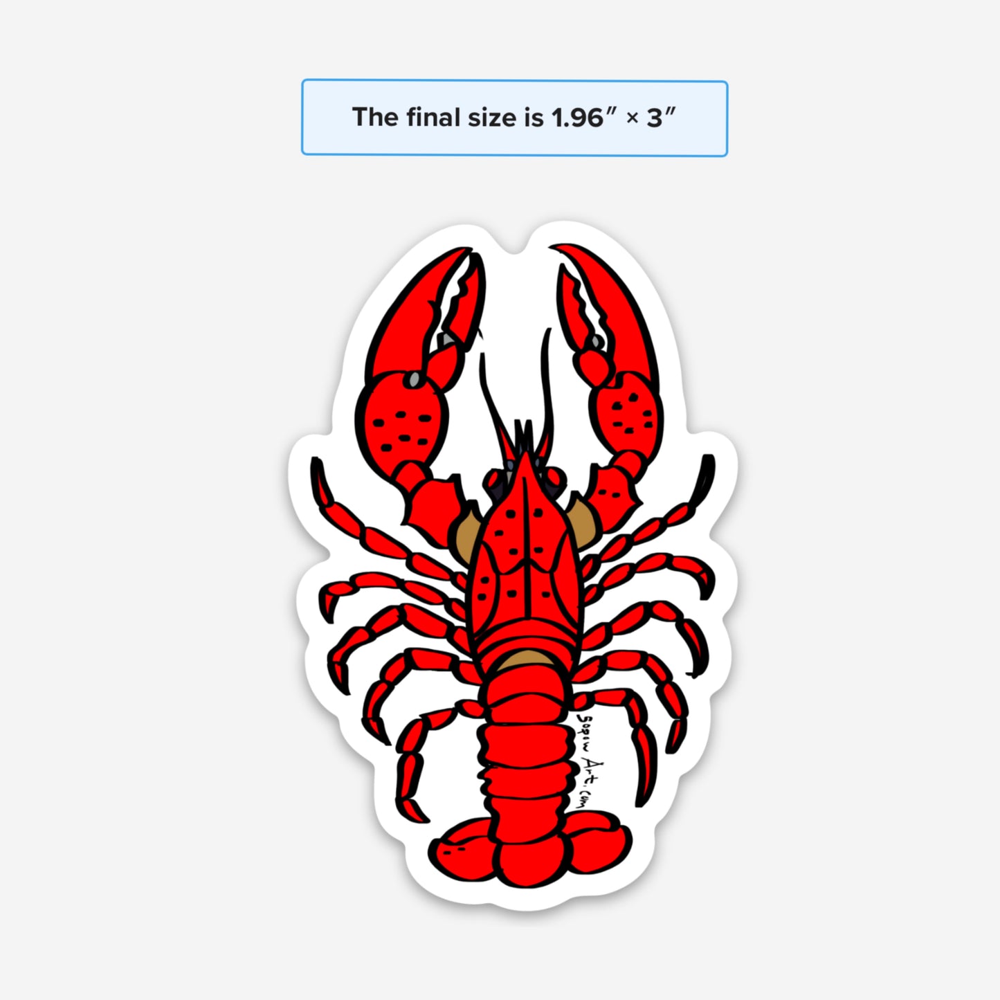 Lobster Tattoo Motif Vinyl Sticker