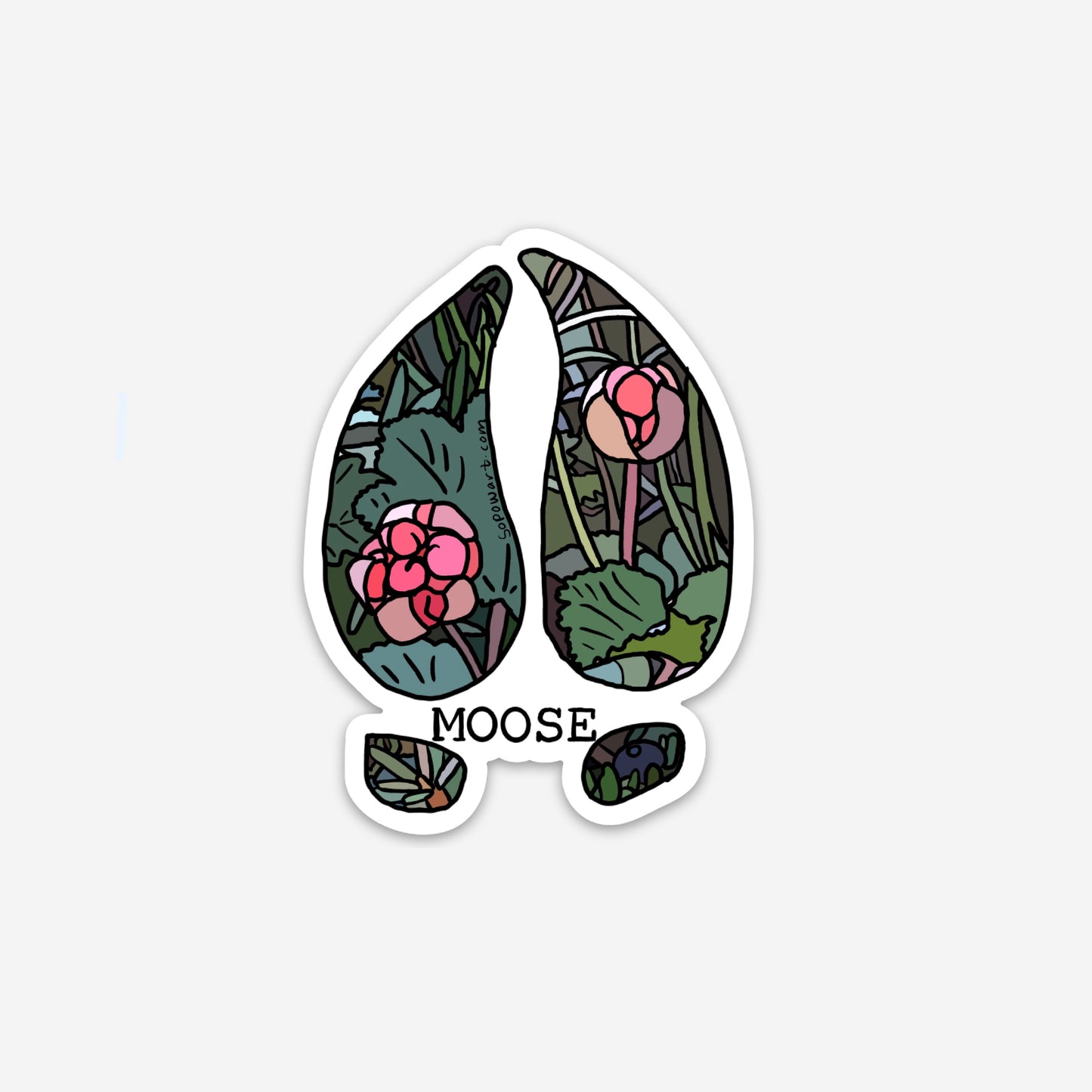 Moose Track Vinyl Sticker