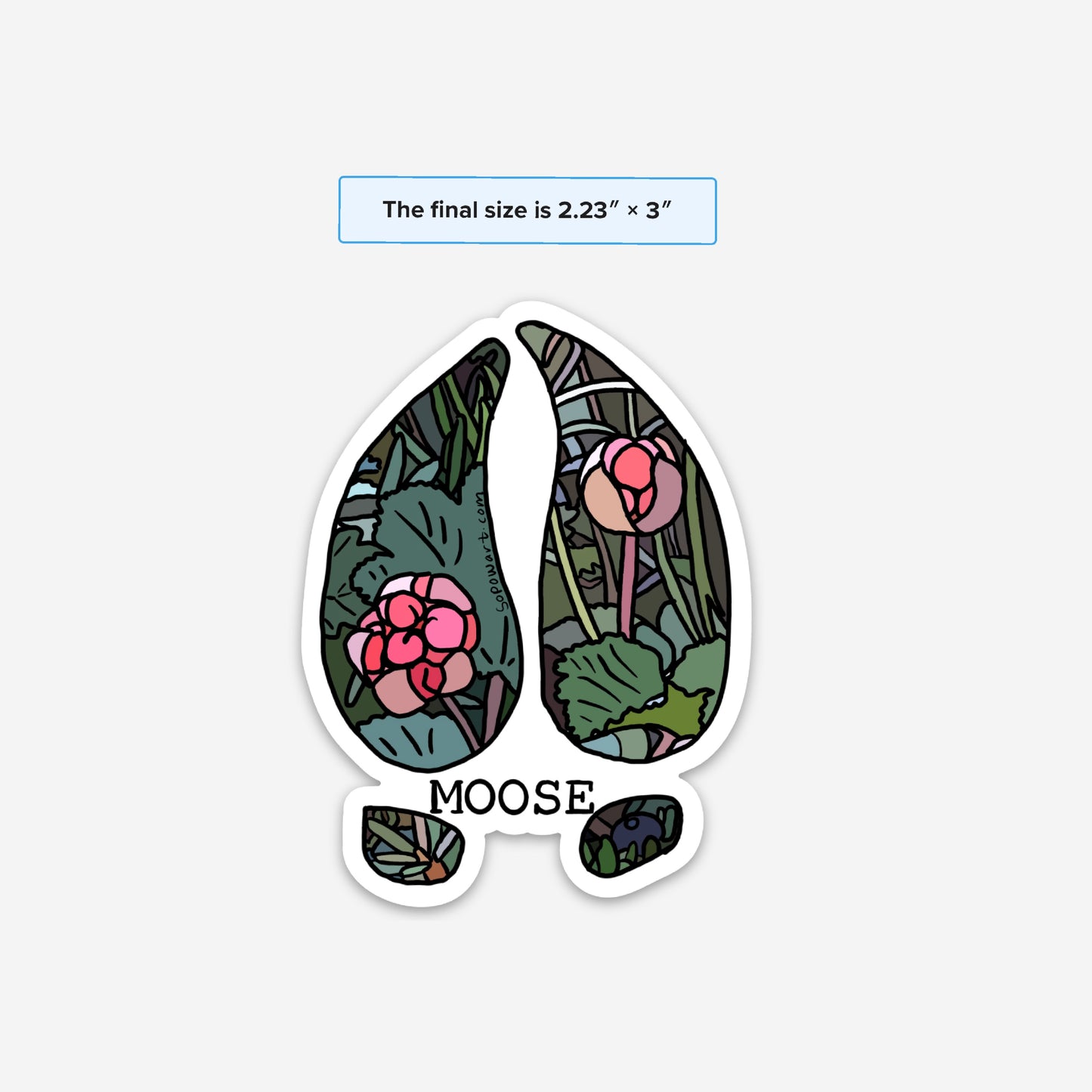 Moose Track Vinyl Sticker