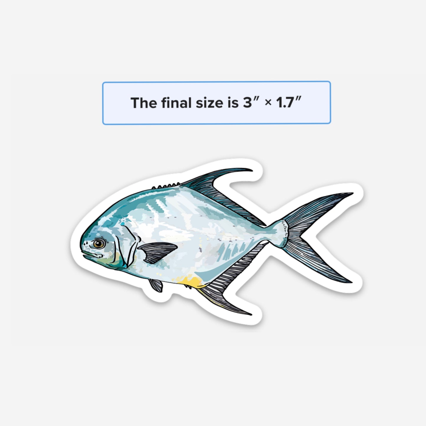 Permit Fish Vinyl Sticker