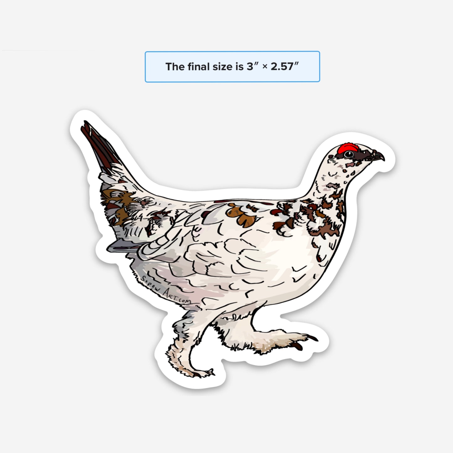 Ptarmigan Vinyl Sticker