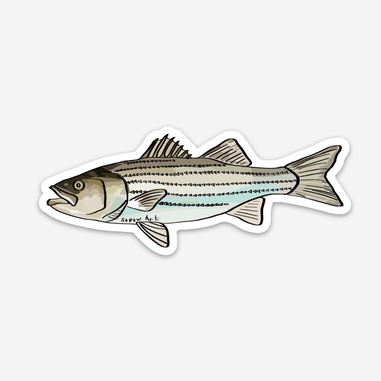 Striped Bass Vinyl Sticker