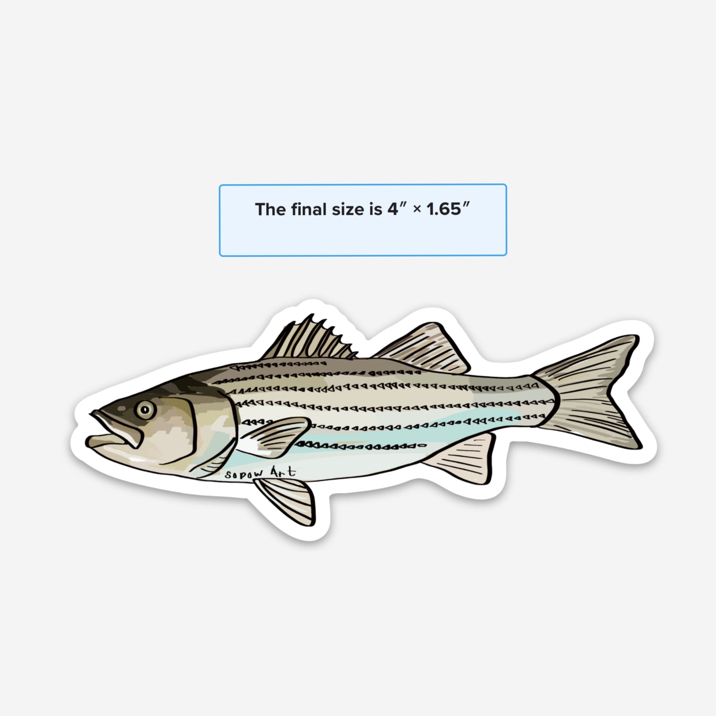 Striped Bass Vinyl Sticker