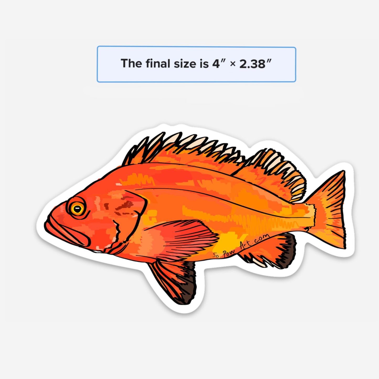 Yelloweye Rockfish Vinyl Sticker