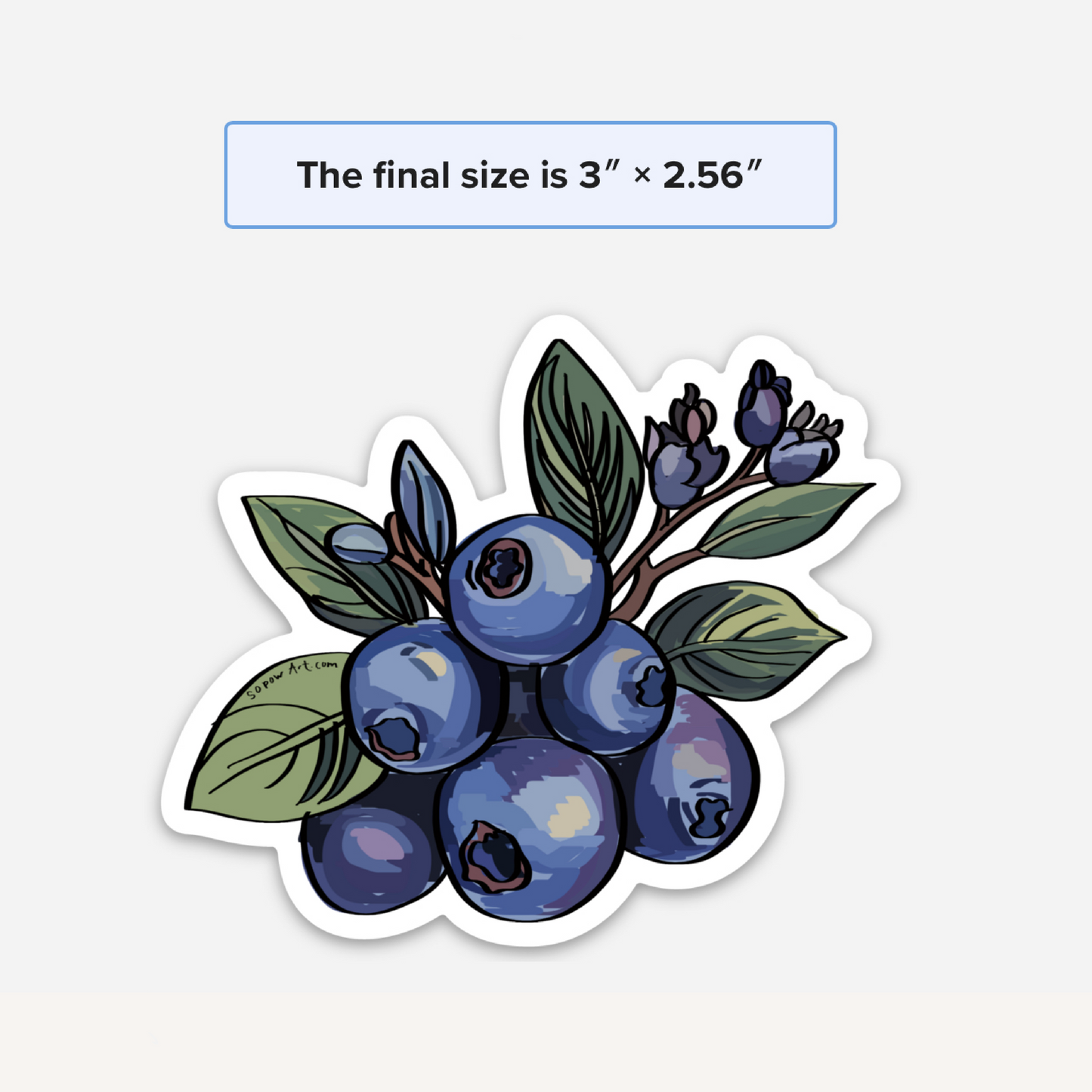 Blueberry Vinyl Sticker