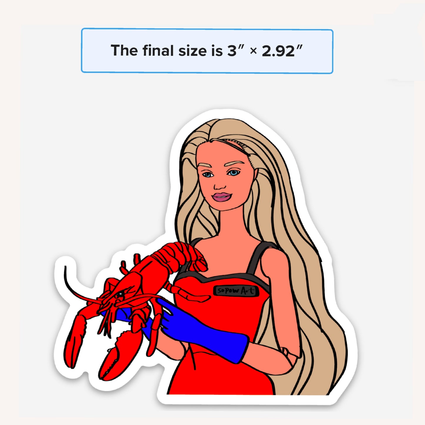 Lobster and Friend Vinyl Sticker