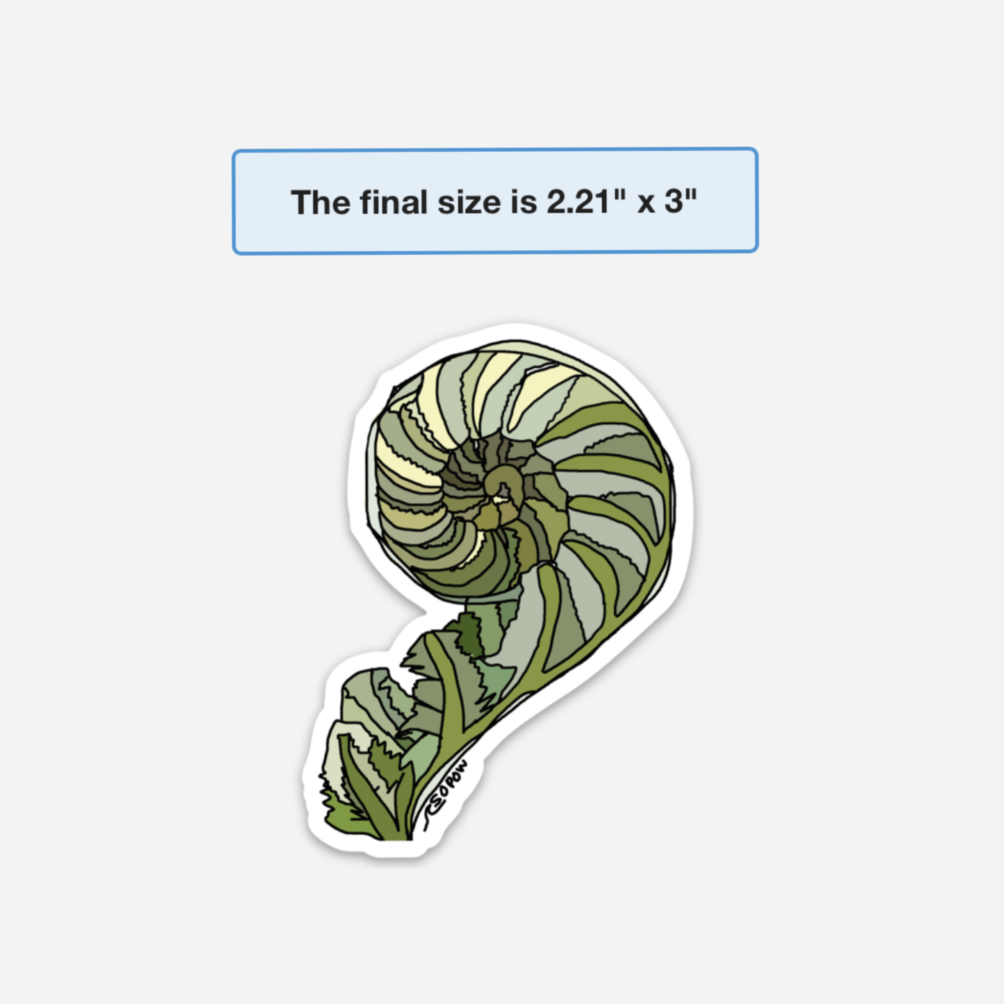 Fiddlehead Vinyl Sticker