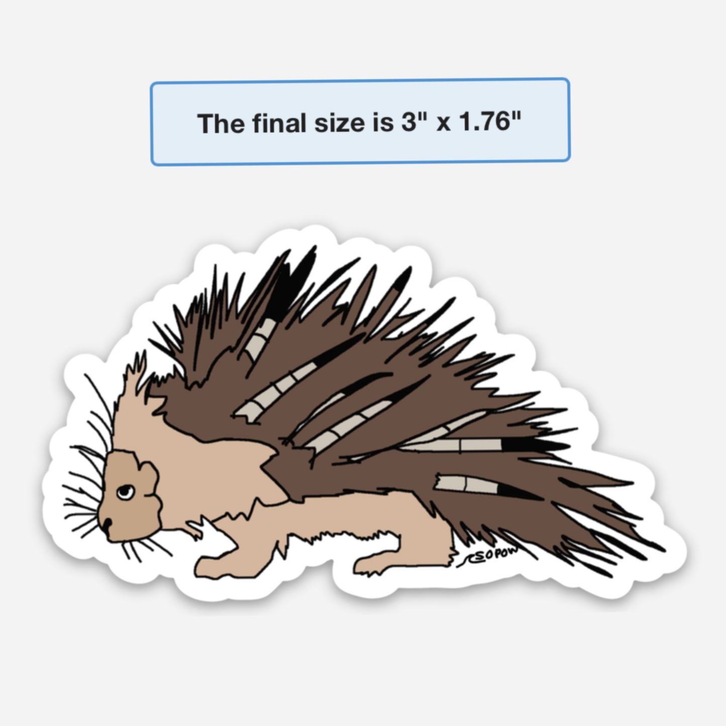 Porcupine Vinyl Sticker