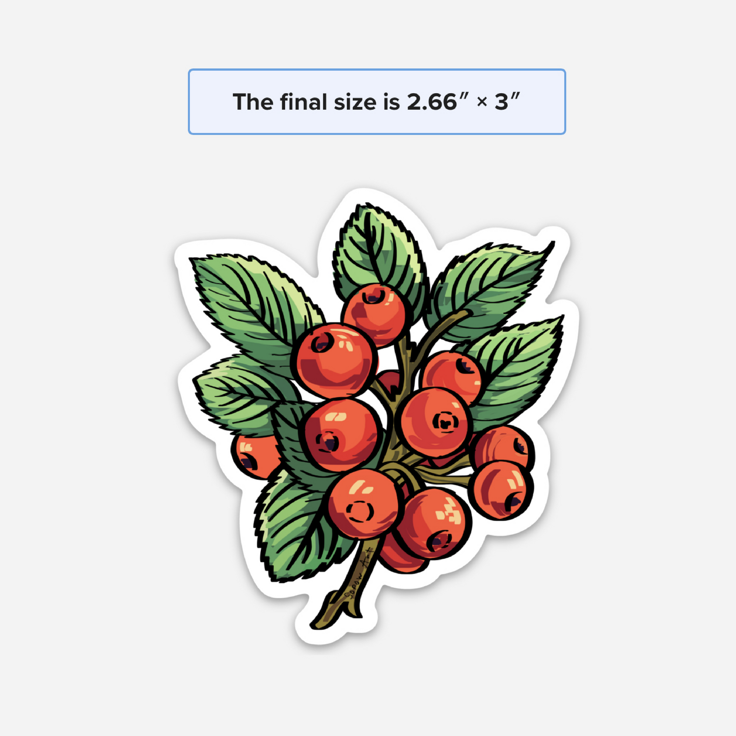 Red Berries Vinyl Sticker