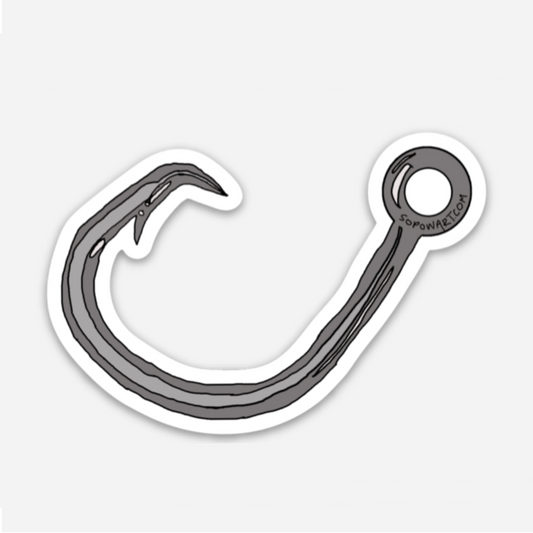 Circle Hook Vinyl Sticker