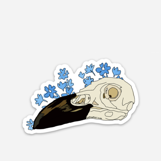 Raven Skull Vinyl Sticker