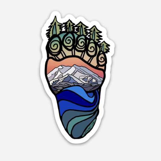 Bear Hind Paw Vinyl Sticker