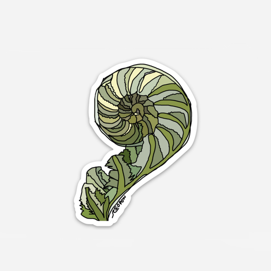 Fiddlehead Vinyl Sticker