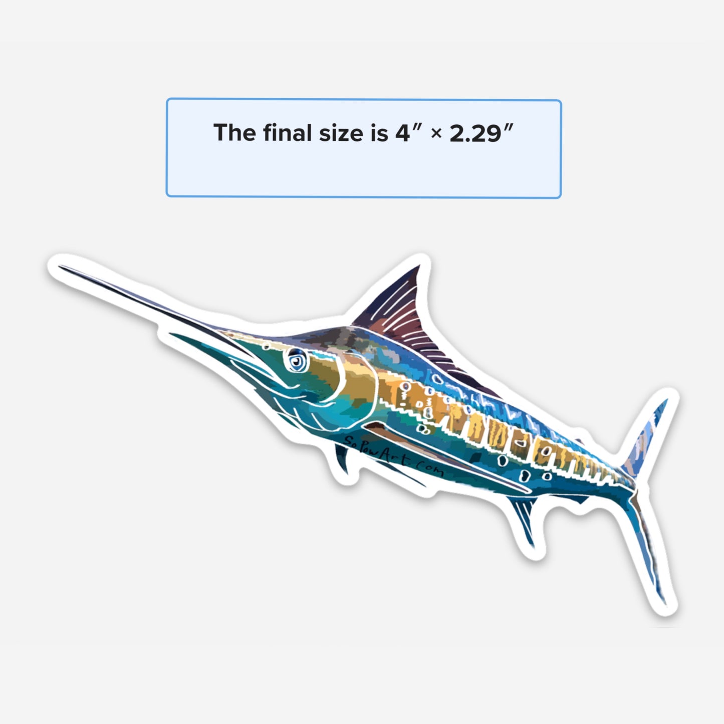 Blue Marlin Vinyl Sticker
