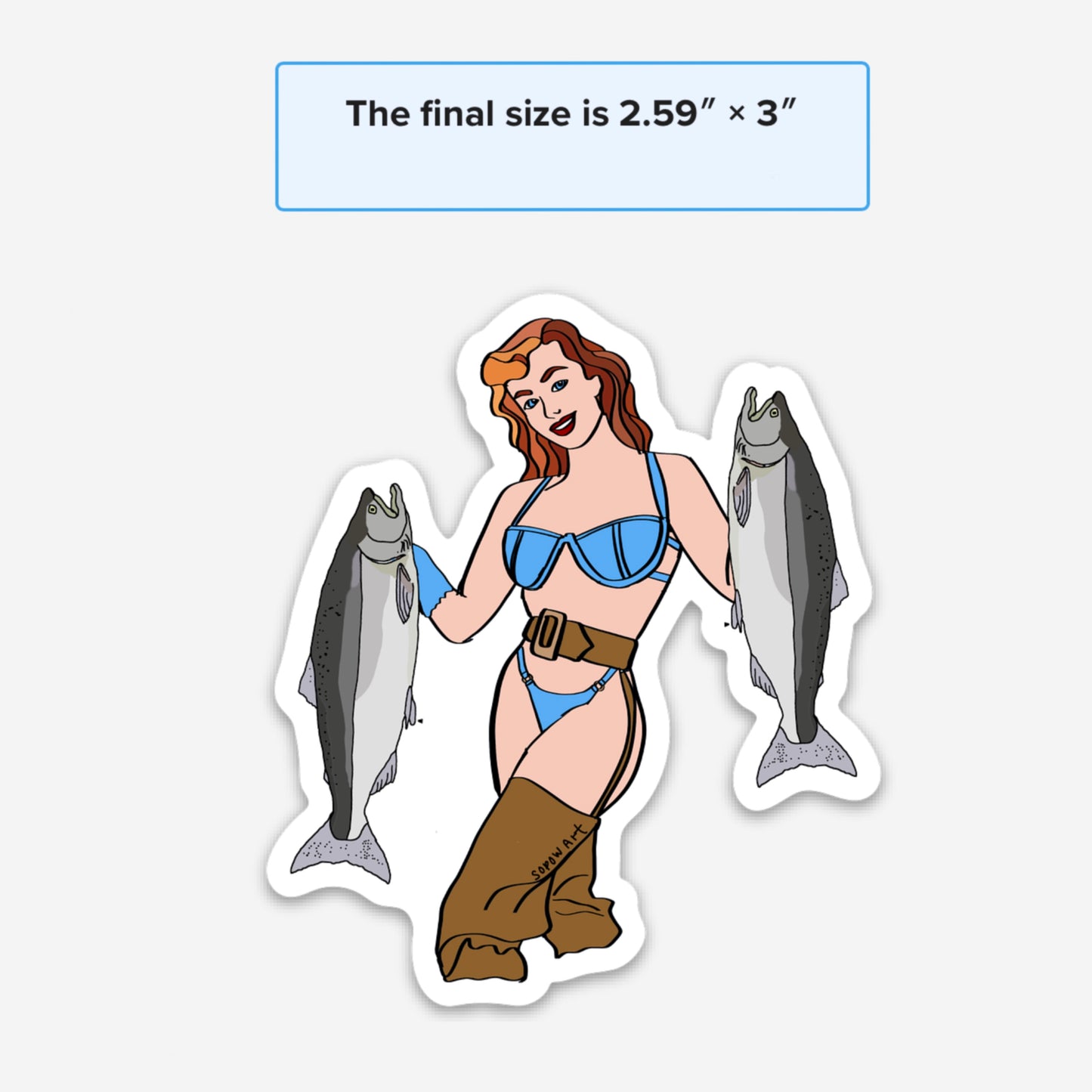 Double Fishting Vinyl Sticker