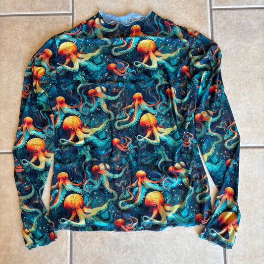 Bright Octopus Mesh Top