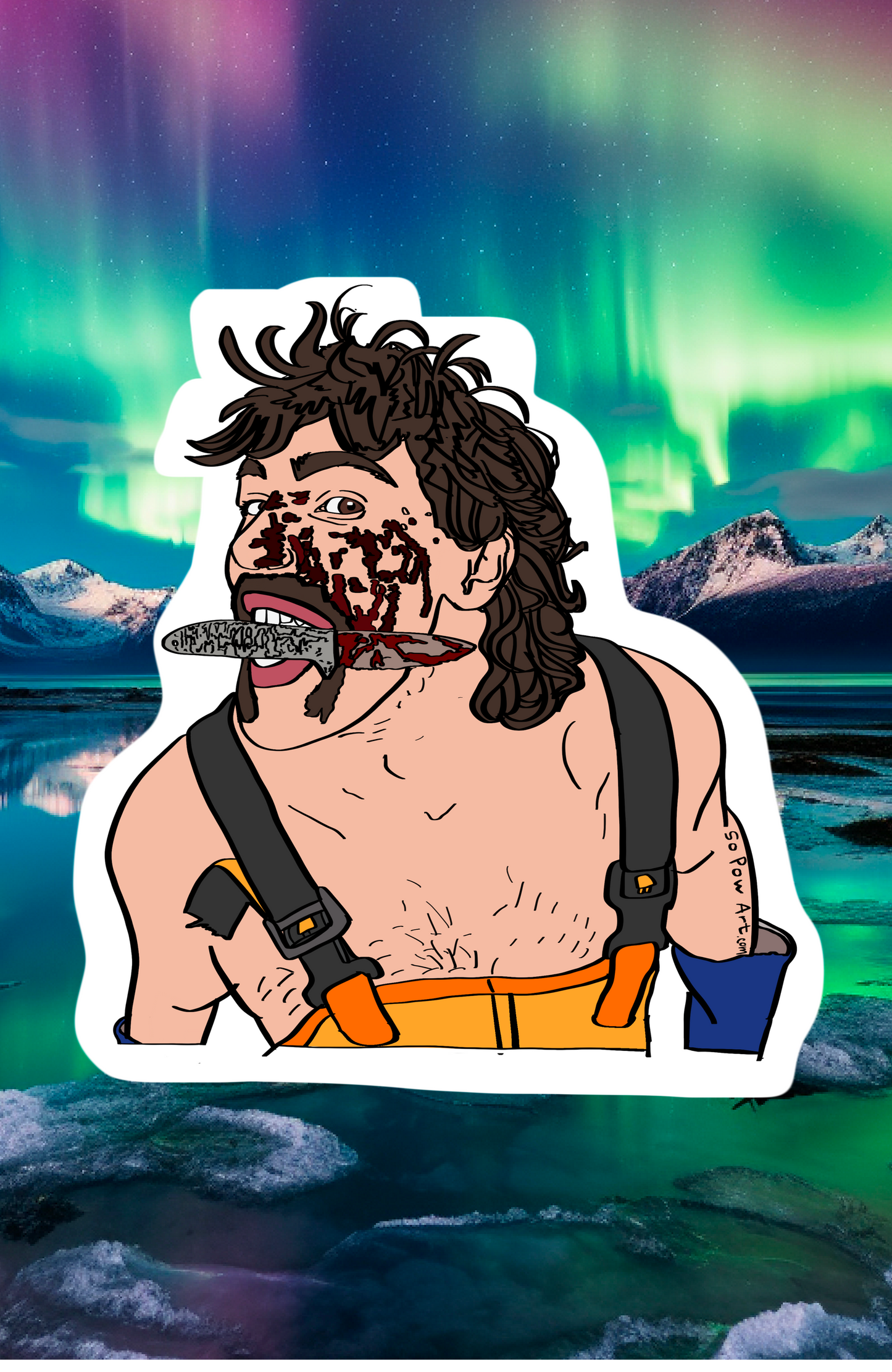 Knife Man Vinyl Sticker