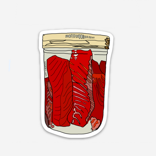 Jarred Fish Vinyl Sticker