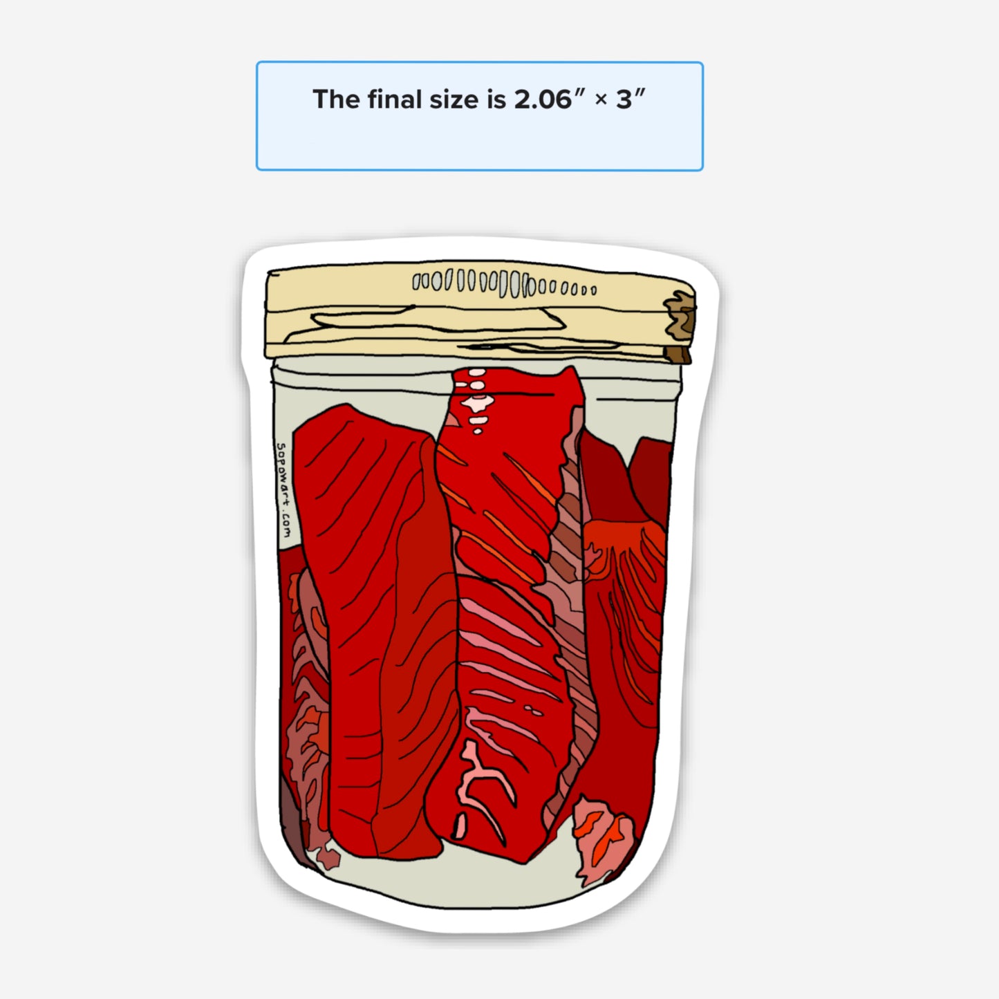 Jarred Fish Vinyl Sticker