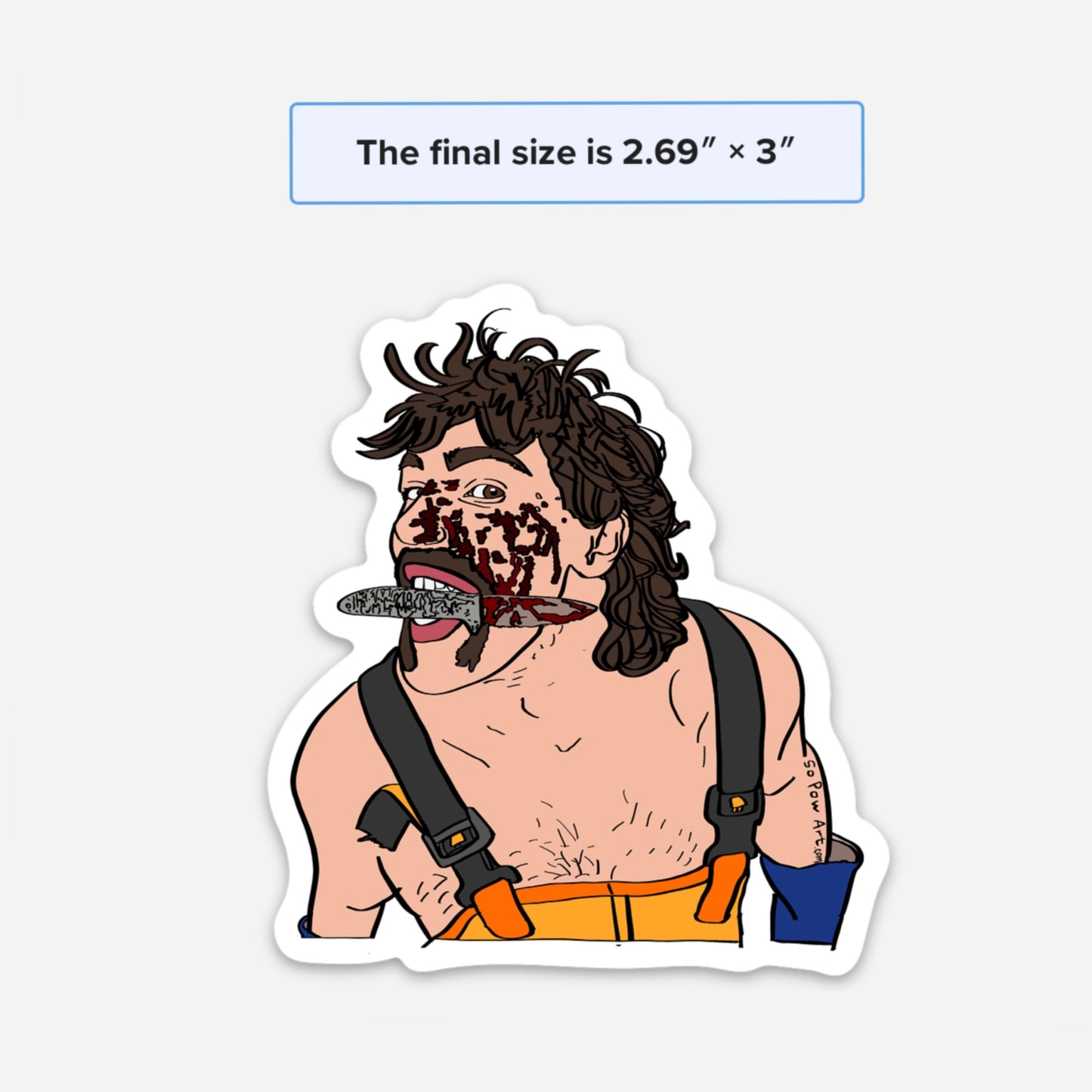 Knife Man Vinyl Sticker