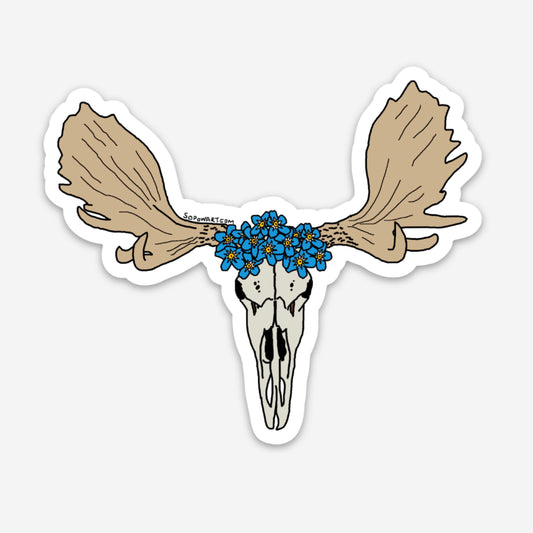 Moose Skull Vinyl Sticker