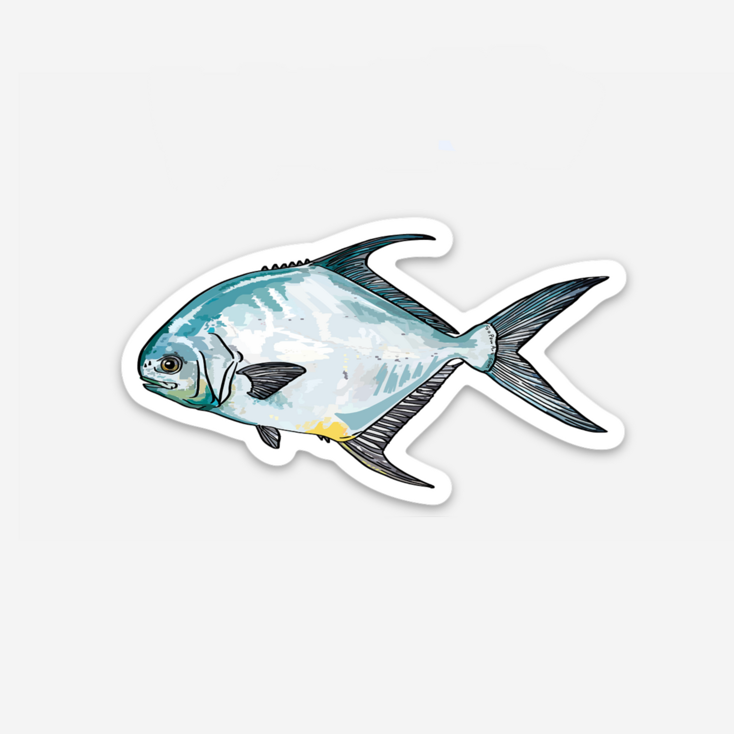 Permit Fish Vinyl Sticker