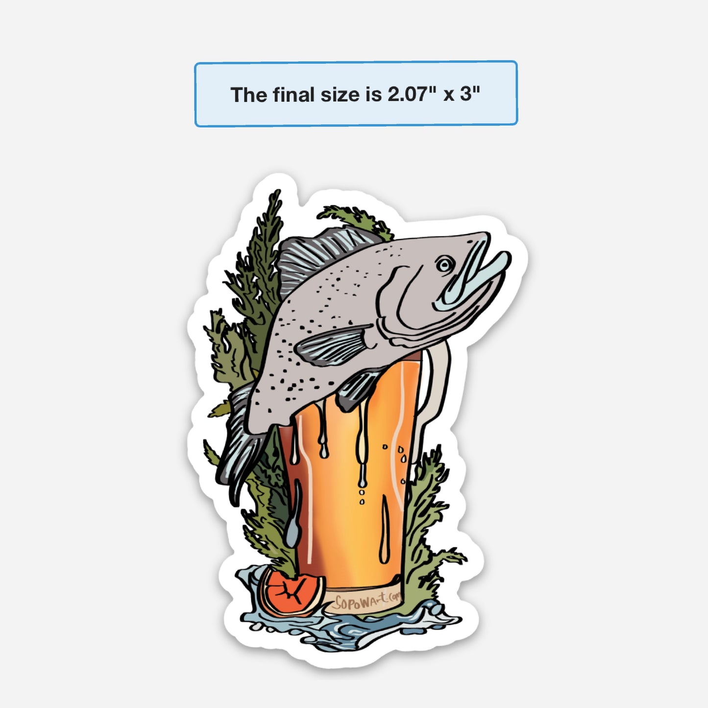 Pint Glass Vinyl Sticker