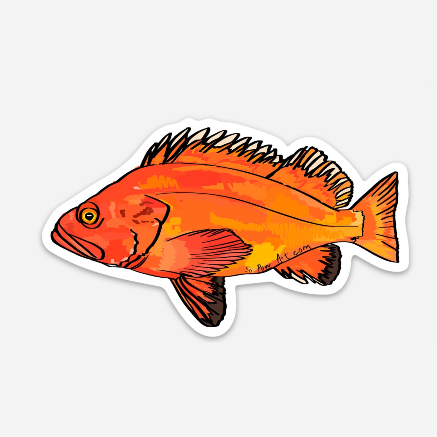 Yelloweye Rockfish Vinyl Sticker
