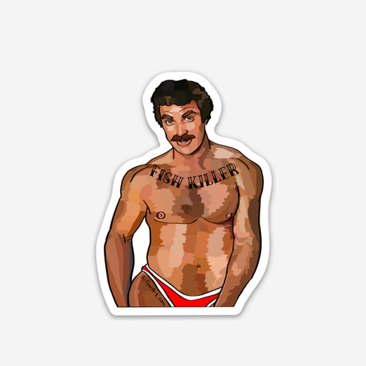 Young Tom Selleck Vinyl Sticker