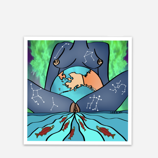 Mother Earth Giving Birth Vinyl Sticker