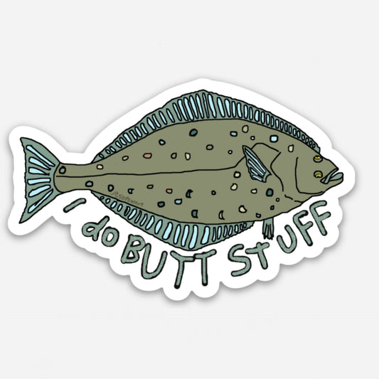 Halibut Pun Vinyl Sticker